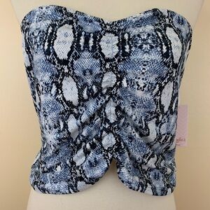 Candie’s | NWT Size XL Blu Snake Print Ruched Tube Top